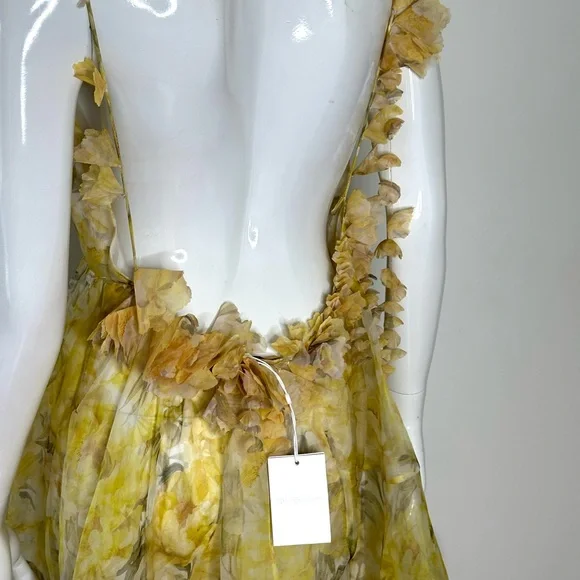 NWT Authentic Zimmerman Asymmetrical Harmony Peony Floral Dress SZ 1  US 6 - Picture 10 of 15